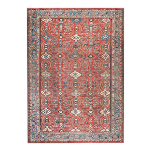Captivating Red-Raspebery Field With Classic Geometric Desing Antique Persian Sultanabad Rug