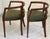 Wood Petite Scale Mid-Century Italian Walnut Horseshoe Rail Back Armchairs - A Pair For Sale - Image 7 of 18
