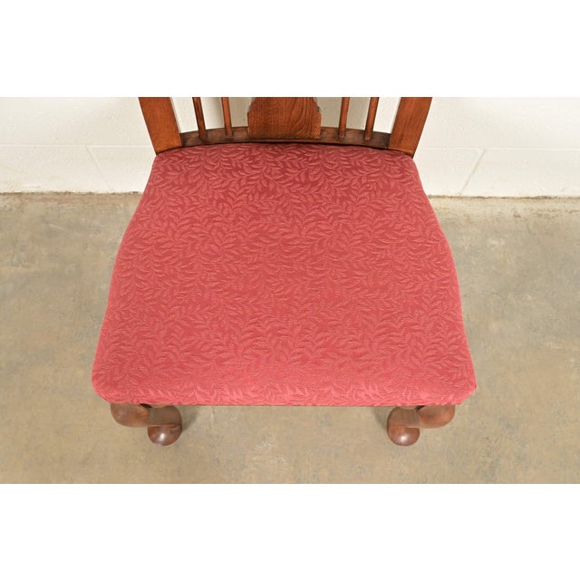 Wood Baker Furniture Style Queen Anne Solid Walnut Side Chairs or Dining Chairs, Pair For Sale - Image 7 of 14