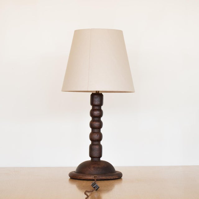 1940s Spanish Bobbin Wood Table Lamp For Sale - Image 4 of 8