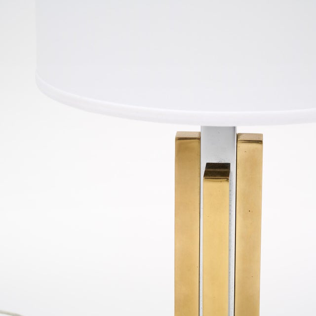 Metal Vintage French Lamp in the Style of Philippe Cheverny For Sale - Image 7 of 9