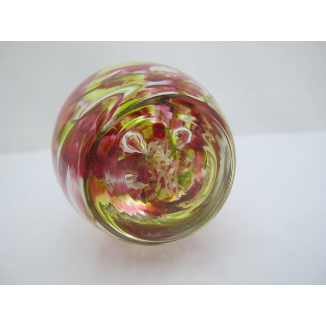 Hg Studio Art Glass Murano Style Red & Yellow Multi-Layered Paperweight Egg For Sale In Portland, OR - Image 6 of 8