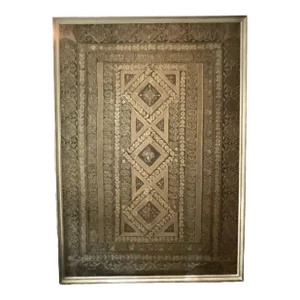 1920s Oversized Ottoman Empire Framed Embroidery Panel