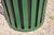 Metal Late 20th Century Outdoor Slatted Steel Metal Green Park Trash Can & Liner - 24 Gallon For Sale - Image 7 of 10