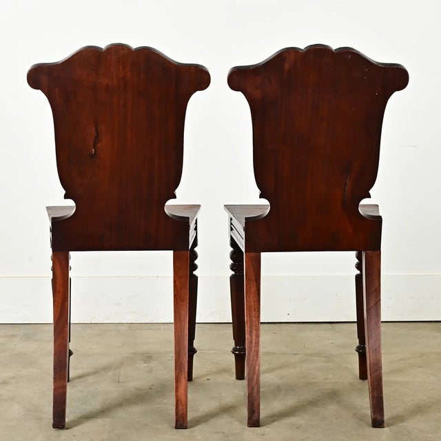 English Regency Circa 1800 Mahogany Hall Chairs - A Pair For Sale - Image 11 of 12
