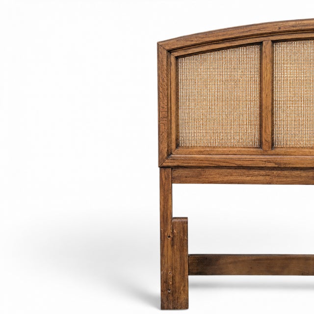 Brown Vintage Thomasville Woven Rattan King Headboard For Sale - Image 8 of 17