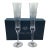 Tall Bohemia Crystal Art Glass Champagne Flutes a Pair With Original Box For Sale