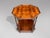 A fine 20th century large octagonal burr walnut two tier end table. The dished moulded burr walnut veneer tray top with...