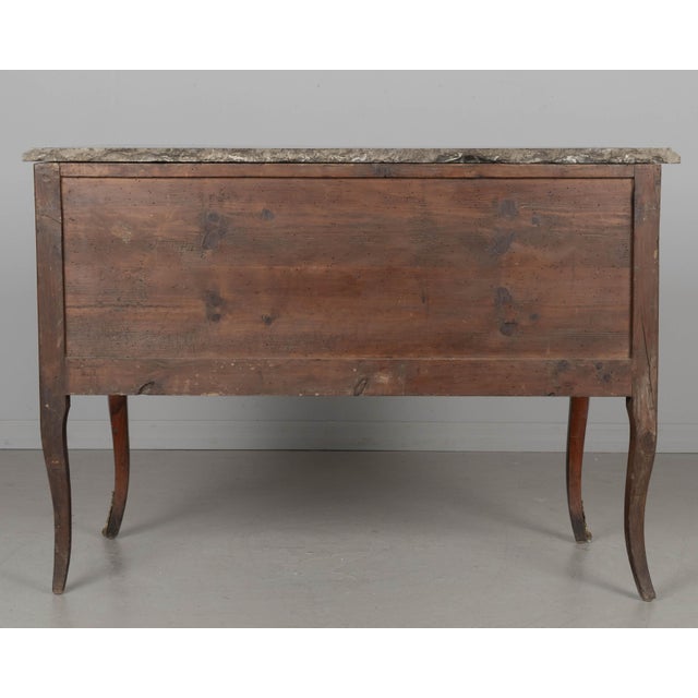 Louis XV Commode Sauteuse With Marquetry and Turquin Marble, C. 1750 For Sale - Image 17 of 17
