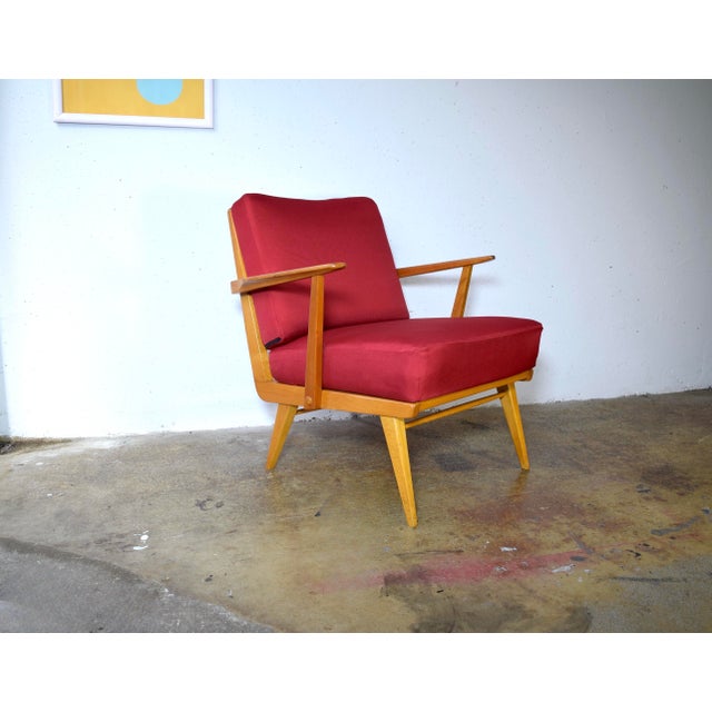 1950s Mid-Century Lounge Chair in Red from Casala, 1950s For Sale - Image 5 of 7