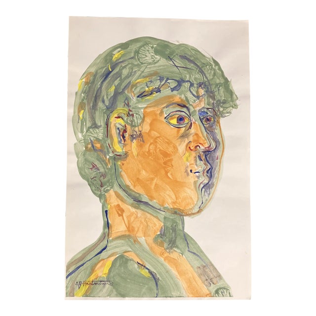 Contemporary E.J.Hartmann Original Abstract Pop Art Portrait Painting Signed For Sale