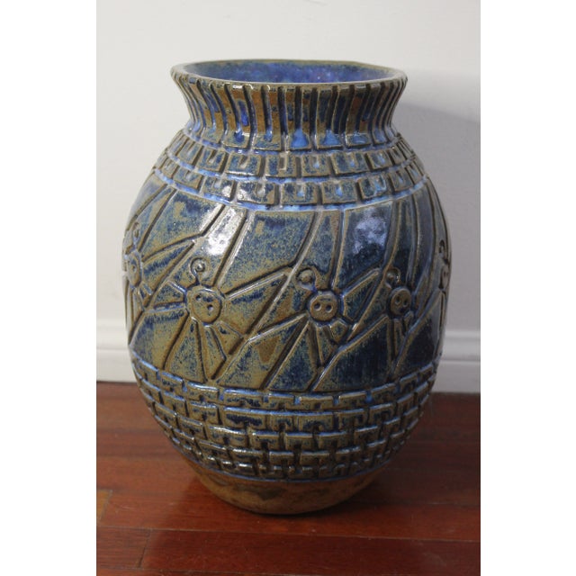 1990s Large Studio Pottery Floor Vase by California Artist Jacqueline Biaggi For Sale - Image 10 of 10