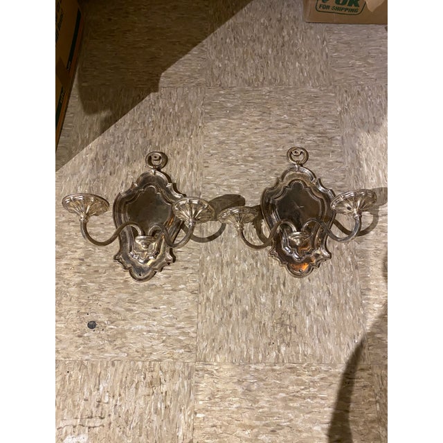 1920s Caldwell Silver Sconces - a Pair For Sale - Image 9 of 9