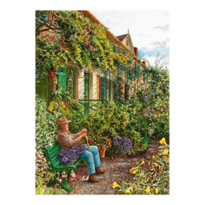 "Waiting for Monet", Claude Monet's Garden in Giverny, France, Original Watercolor Painting