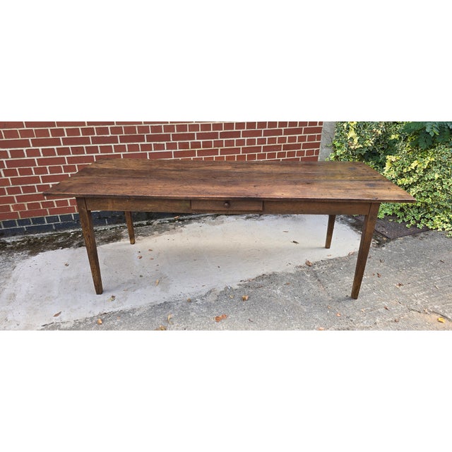 French Plank Kitchen Refectoy Farmhouse Dining Table, 1850 For Sale - Image 3 of 17