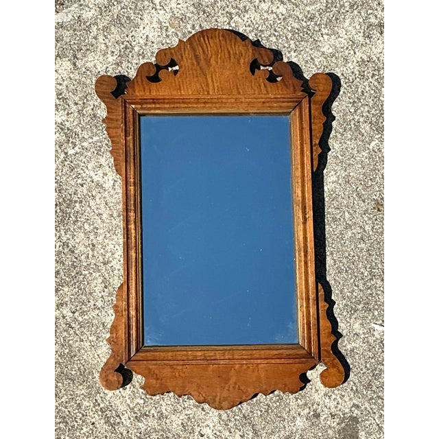 Vintage Chippendale Burl Wood Mirror For Sale - Image 9 of 12