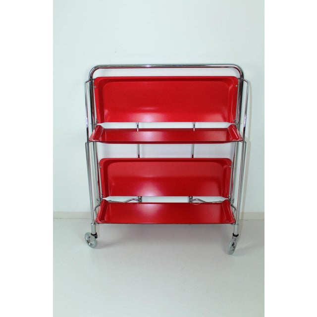 Mid-Century Serving Trolley from Bremshey Solingen For Sale - Image 4 of 14