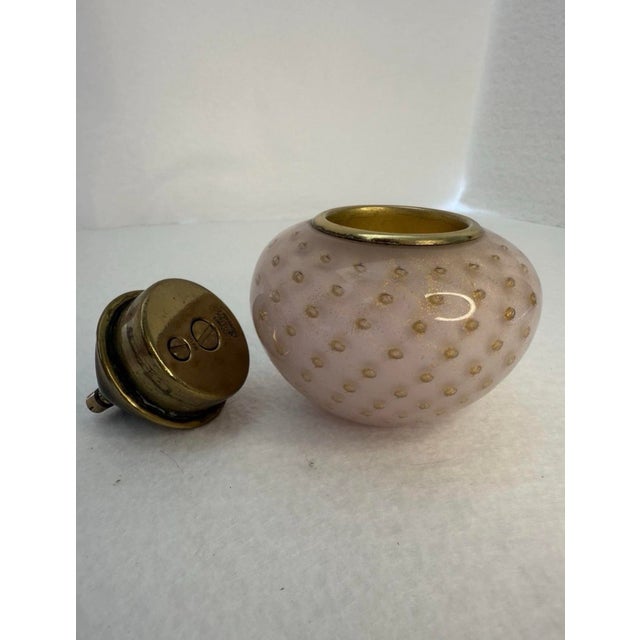 Mid 20th Century Alfredo Barbini Murano Glass Pink & Gold Art Glass Smoking Set, Italy For Sale - Image 5 of 8