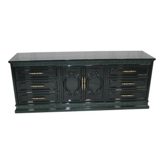 Mid 20th Century Refinished Lacqured Green High Gloss Finish Buffet For Sale