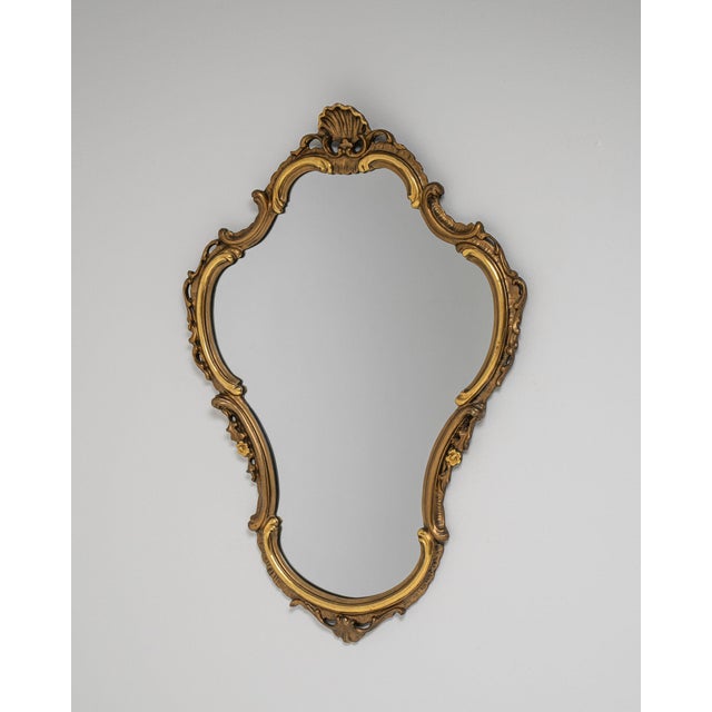 Wood 19th Century France Baroque Gold Wood Mirror For Sale - Image 7 of 9