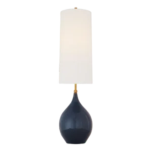 Thomas O'Brien for Visual Comfort Signature Loren Large Table Lamp in Mixed Blue Brown with Linen Shade