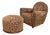 Early 20th Century French Art Deco Upholstered Armchair and Ottoman For Sale