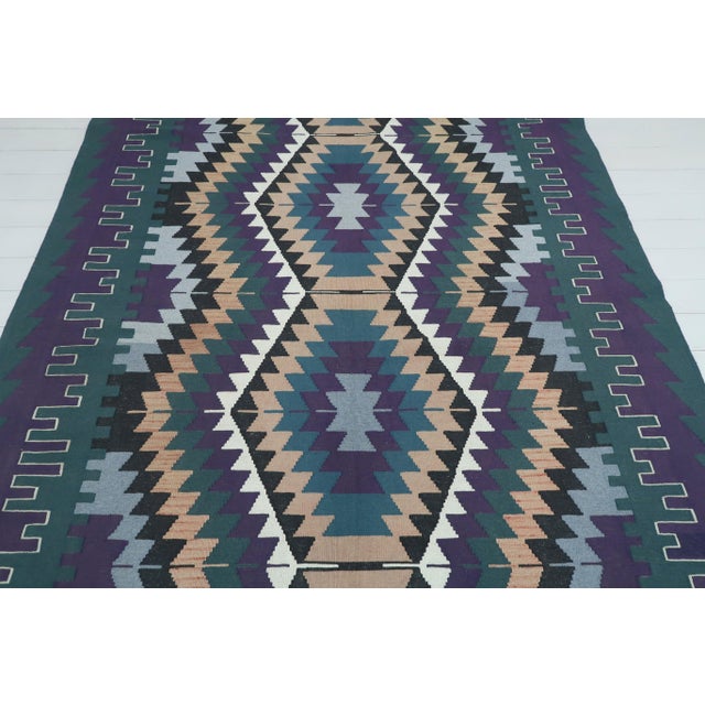 Tribal Vintage Turkish Kilim Rug- 6′ × 11′ For Sale - Image 3 of 13