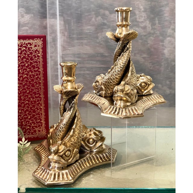 minä perhoen candle真鍮木製ゴールド Mid 20th Century Brass Decorative Crafts Inc. Vintage Koi