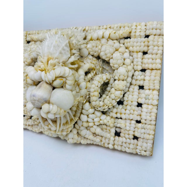 Folk Art Vintage Shell Art Plaque For Sale - Image 3 of 10