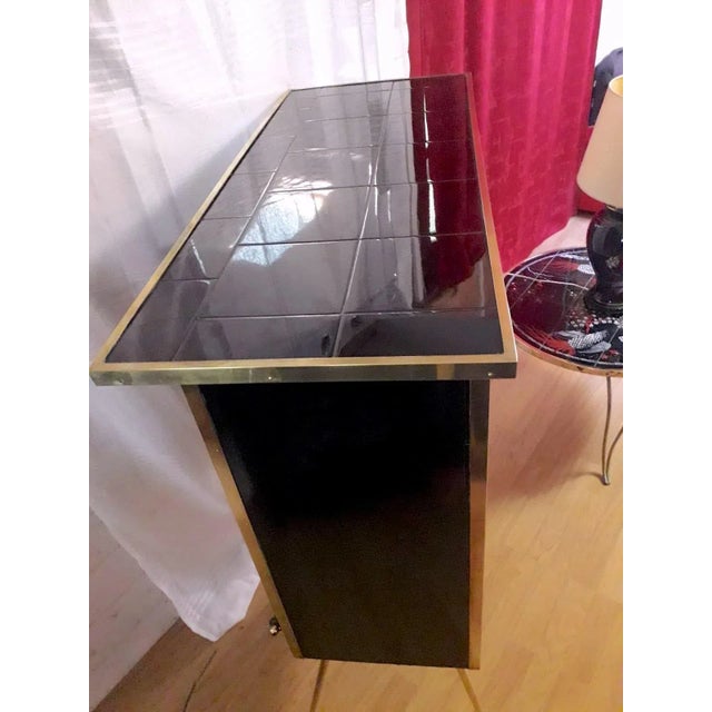 Mid 20th Century Dry Bar With Asian Decor Painted on Ceramic, France, Signed For Sale - Image 4 of 9