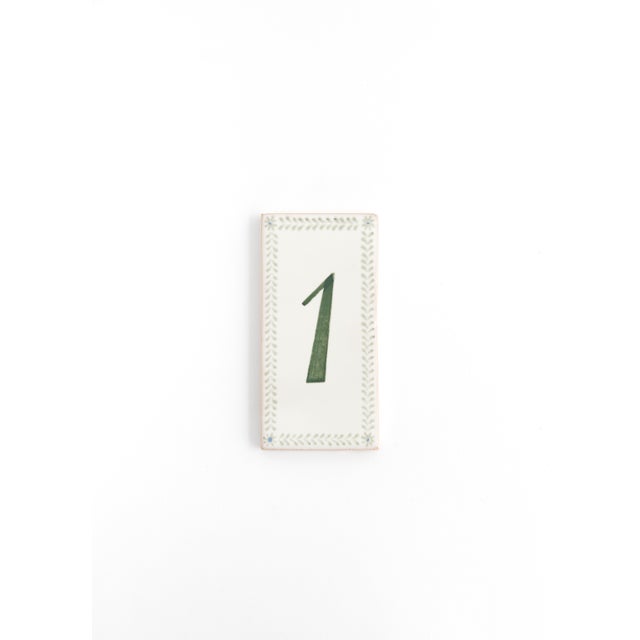 Hand-painted Tile Number, 5 For Sale - Image 4 of 17