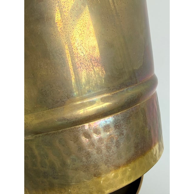 1970s Hollywood Regency Bamboo Brass Wine/Champagne Bucket on Stand For Sale - Image 10 of 10