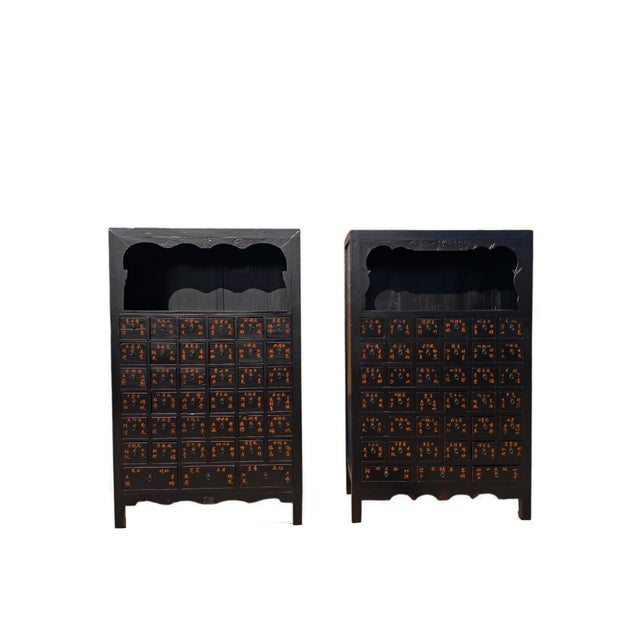 Pair of Authentic Antique Chinese Apothecary Medicine Cabinets, Circa 1846 For Sale - Image 4 of 7