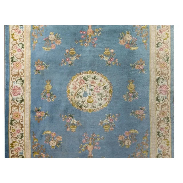 Mid 19th Century 20th Century Chinese Floral Rug For Sale - Image 5 of 12
