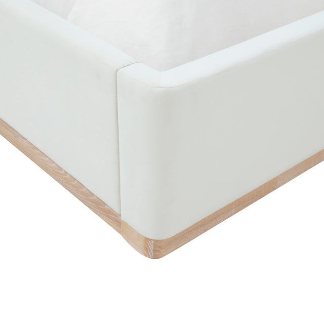 Cream Marlow Performance Velvet Queen Bed, Cream For Sale - Image 8 of 11