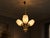 Paavo Tynell Style, Itsu, Finnish Mid-Century Modern, Snowflake Pendant Light or Chandelier, Polished Brass, Glass,...