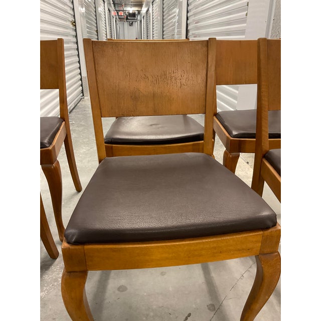 1960s Set of 6 Danish Modern Beech Dining Chairs – 1960s – Cabriole Legs For Sale - Image 5 of 18