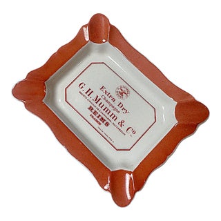 Vintage French Limoges Champagne Advertising g.h. Mumm & Co. Orange Ashtray & Catchall For Sale
