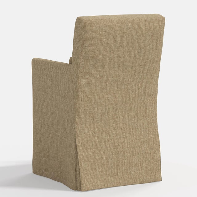 Stoffer Home x Cloth & Company Lindy Slipcover Dining Arm Chair in Relaxed Linen Burlap For Sale In Chicago - Image 6 of 7