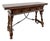 1940s Spanish Carved Wood Drop-Leaf Table With Iron Stretcher For Sale