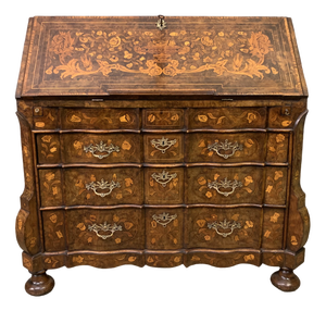 Antique Dutch Walnut Marquetry Desk, 1760