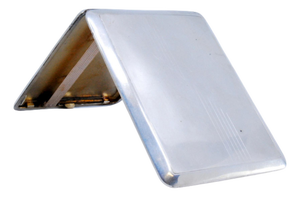 Silver Cigarette Case with Asymmetrical Engravings