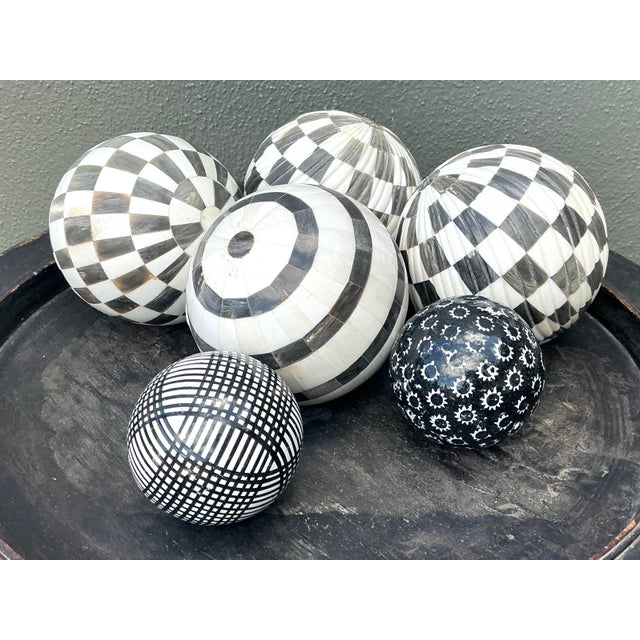 Mid 20th Century Vintage Geometric Assorted Spheres - Set of 6 For Sale - Image 5 of 12