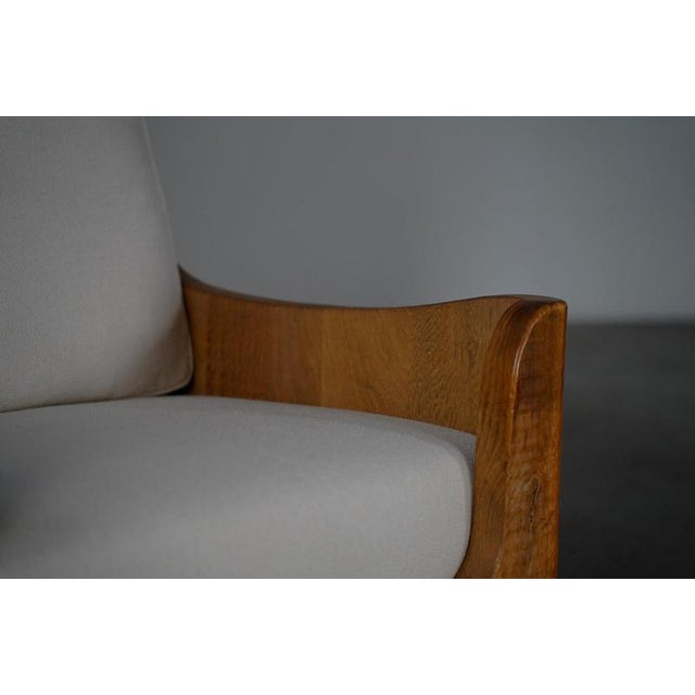 Vintage Belgian Oak Lounge Chairs with Linen Cushions, 1950s, Set of 2 For Sale - Image 11 of 15