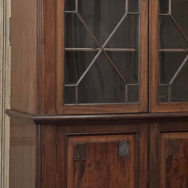 19th Century English Solid Mahogany Neoclassical Bookcase For Sale - Image 9 of 18