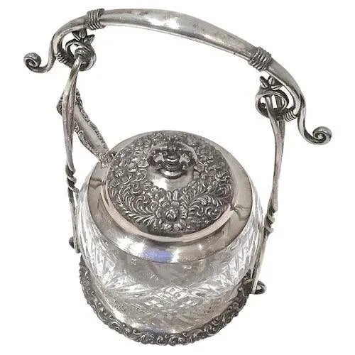 Traditional Antique Aesthetic Movement Sugar Bowl & Caddy For Sale - Image 3 of 11