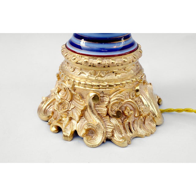 Metal Antique Valentine Porcelain Lamps, Set of 2 For Sale - Image 7 of 9