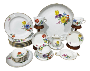 20th Century Meissen Porcelain Set, Germany, Set of 14