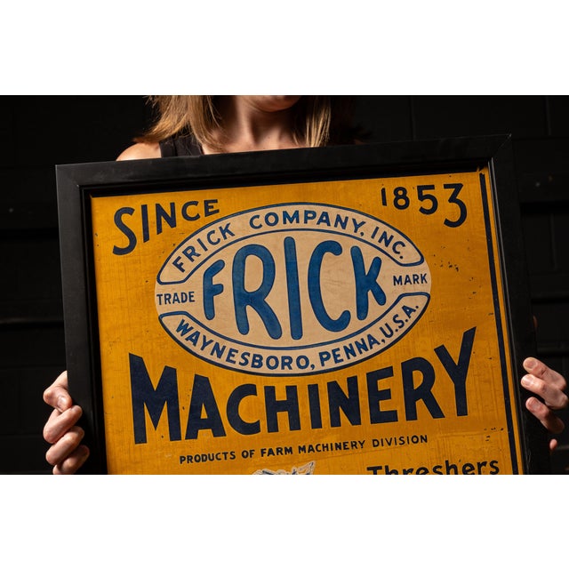 Industrial Antique Frick Machinery Framed Trade Sign For Sale - Image 3 of 5