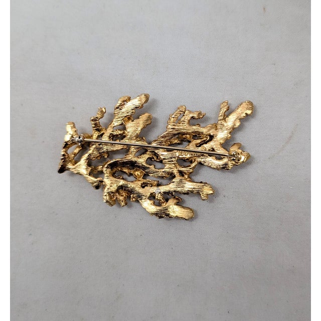 Vintage 1971 Signed Napier Ad Piece Goldtone "Coral Branch" Brooch For Sale In Philadelphia - Image 6 of 6